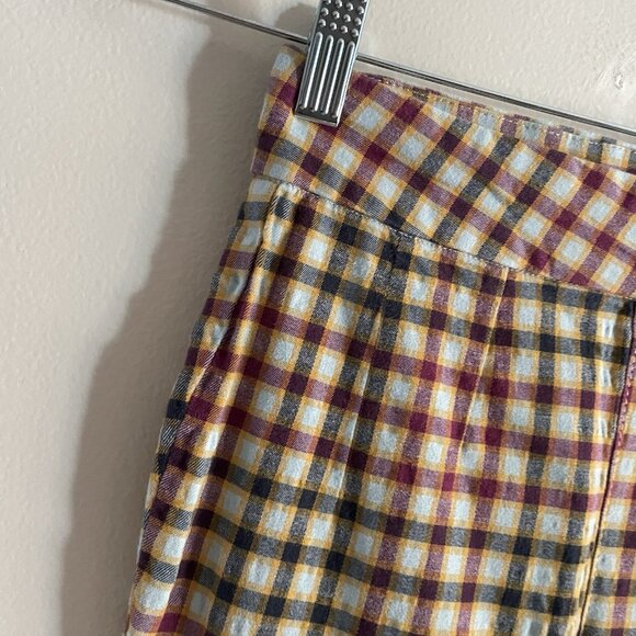 Free People Wmn 24 Plaid Academia Preppy High Waist Ella Kick Skinny Ankle Pants - Picture 5 of 11